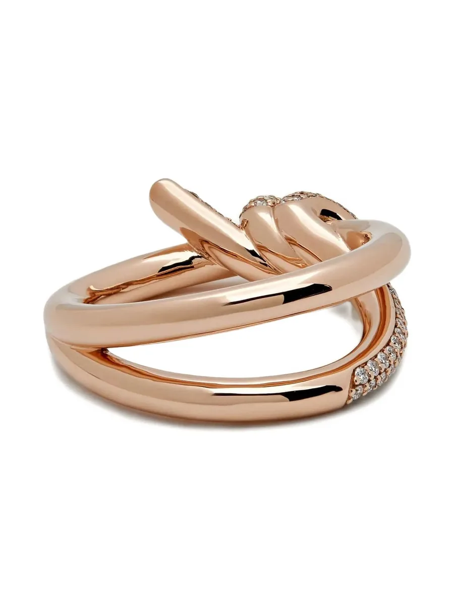 18K rose gold Knot diamond ring 4
