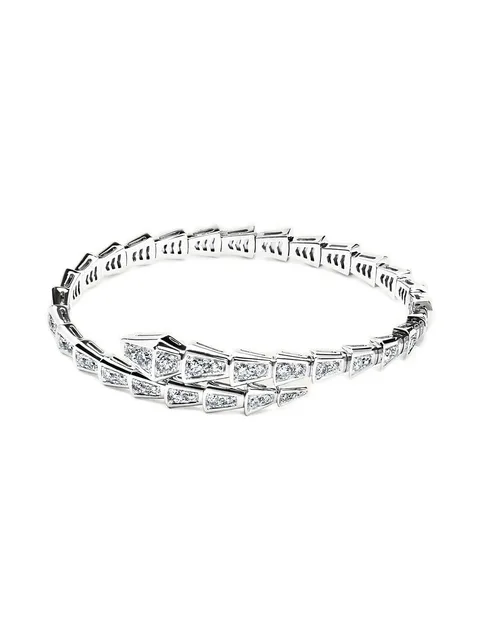 браслет Serpenti Viper из белого золота с бриллиантами