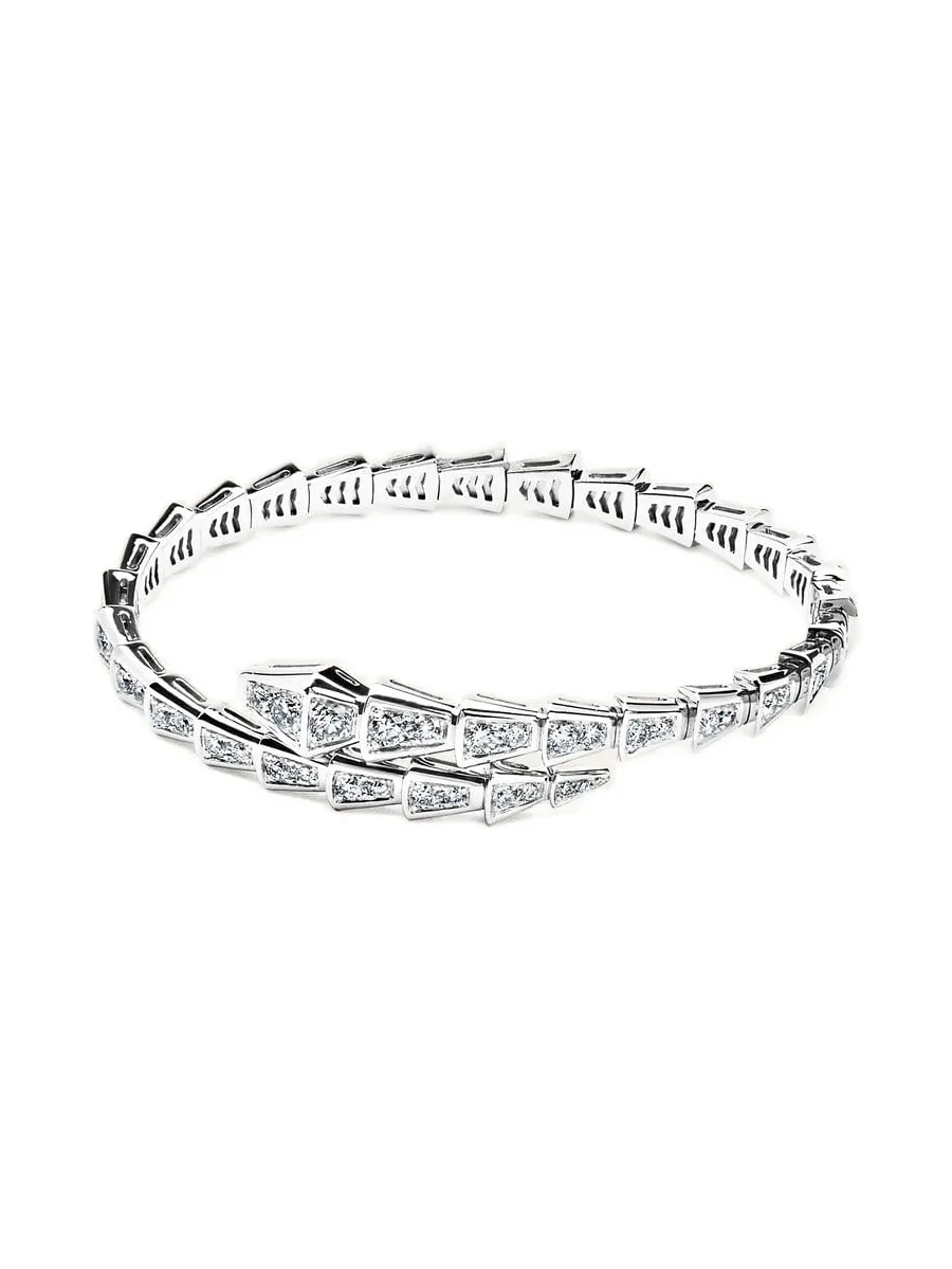 браслет Serpenti Viper из белого золота с бриллиантами 2