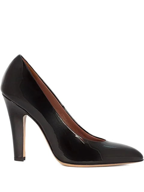 100mm patent-leather heeled pumps