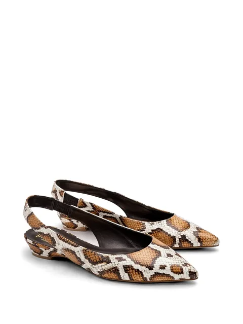 snakeskin-effect slingback pumps