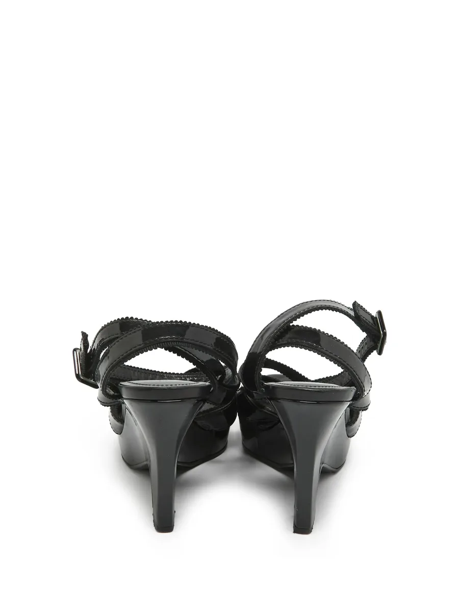 105mm patent-leather wedge sandals 6