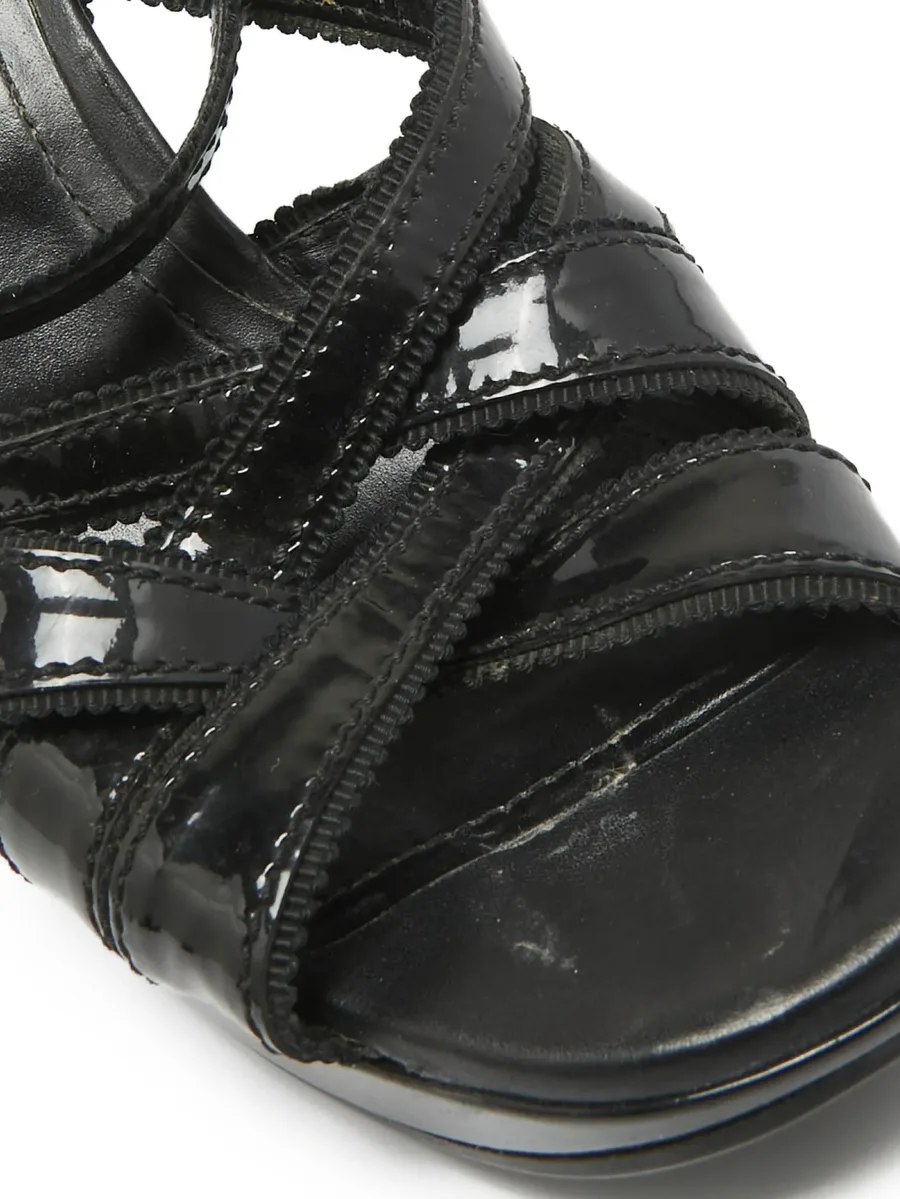105mm patent-leather wedge sandals 10