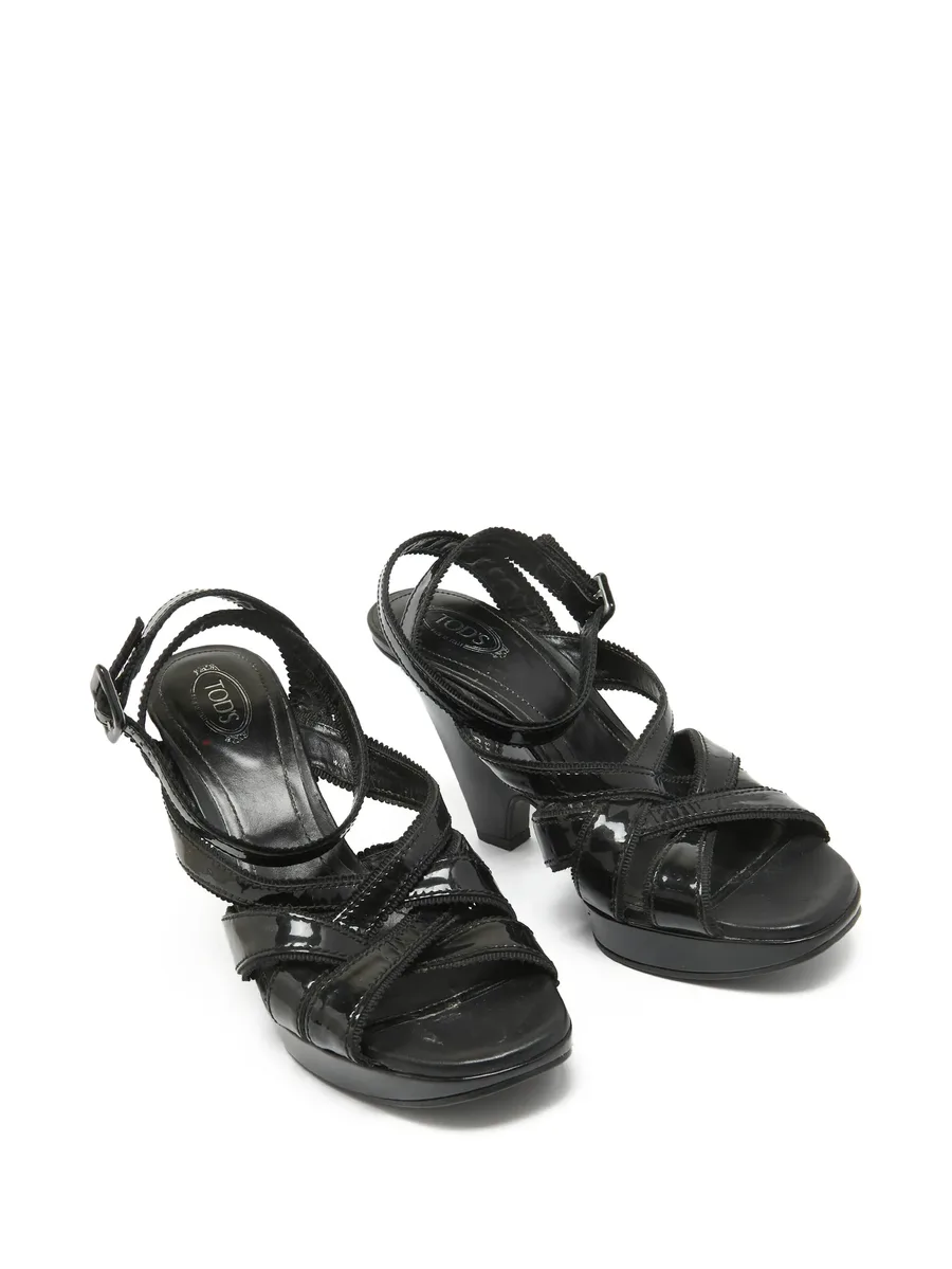 105mm patent-leather wedge sandals 13