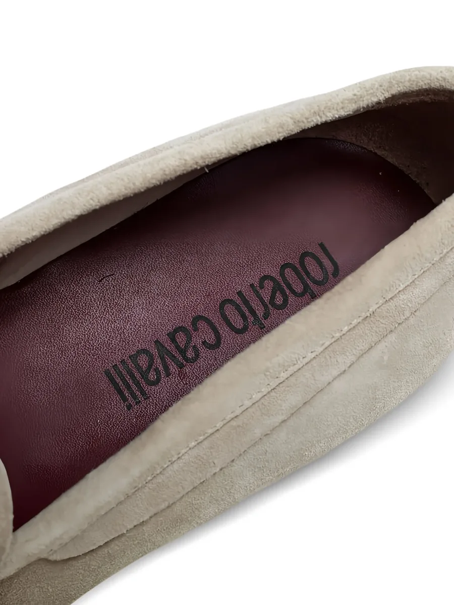 logo-embroidered suede loafers 12