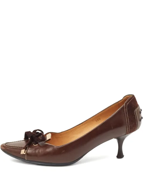 55mm leather heeled pumps