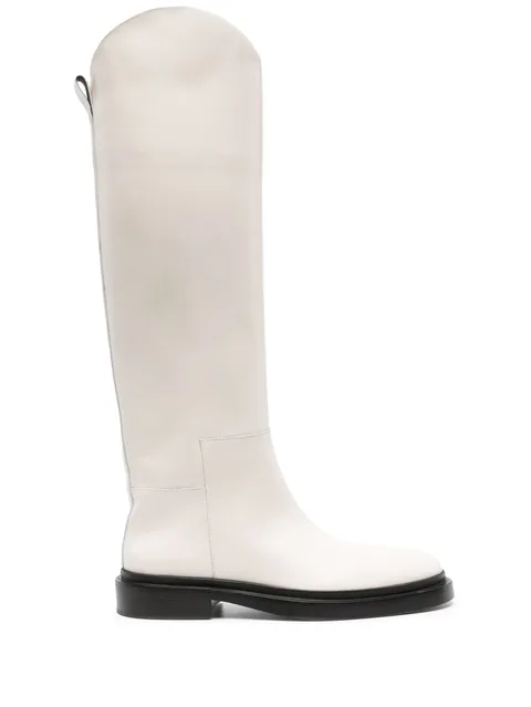 leather knee-high riding boots