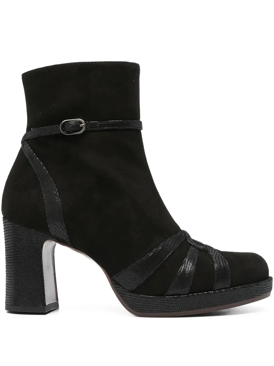 80mm buckle-strap suede boots 1