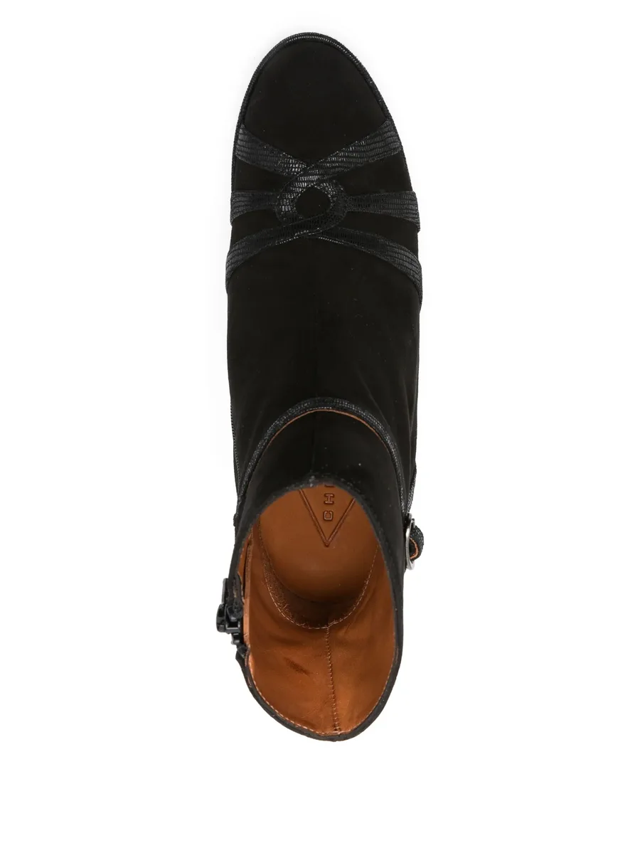 80mm buckle-strap suede boots 8