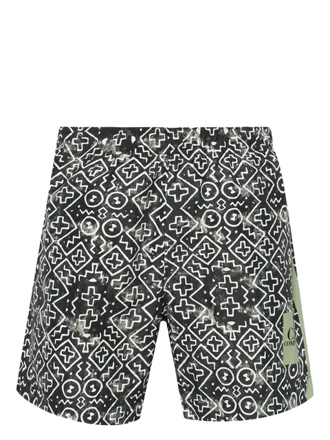 baja-print swim shorts