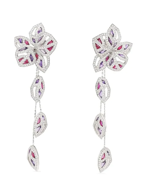 серьги Orchid из белого золота