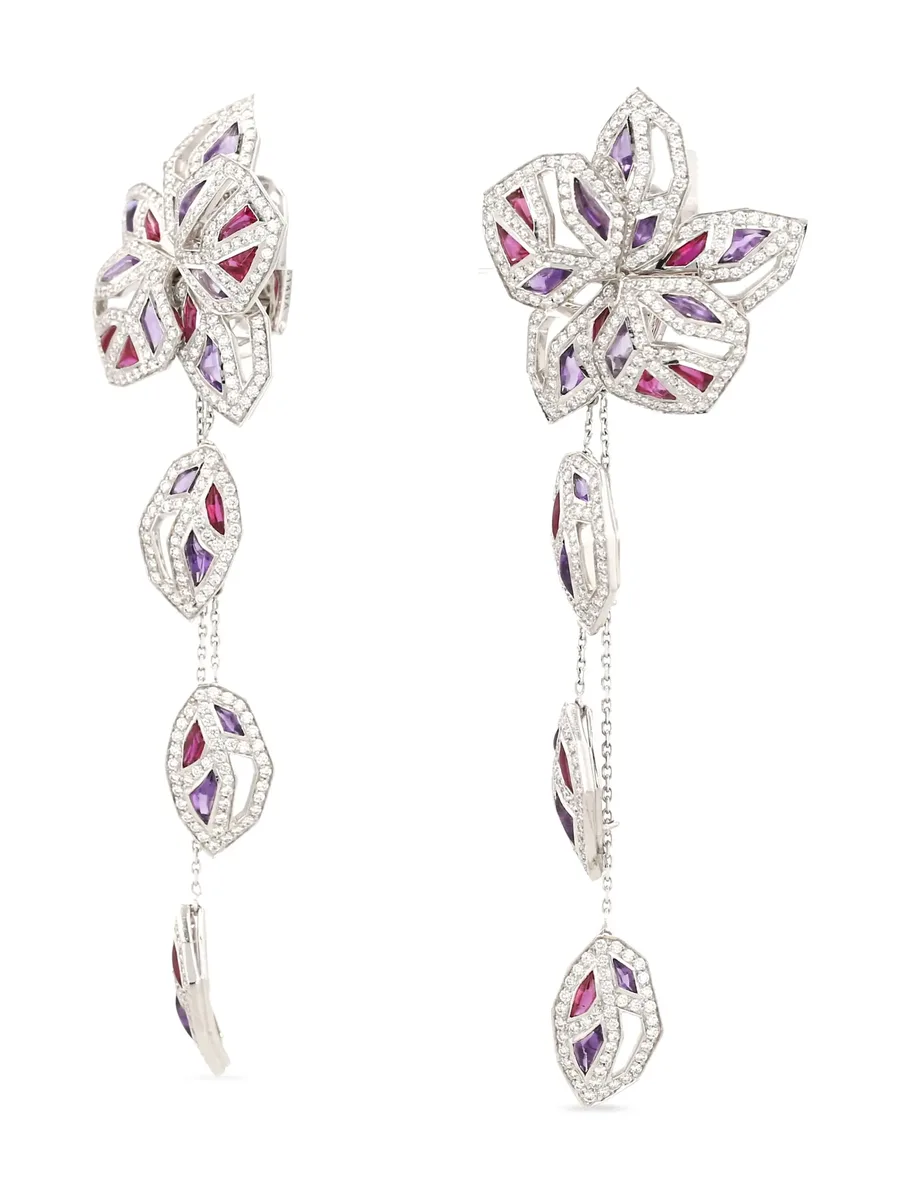 серьги Orchid из белого золота 5