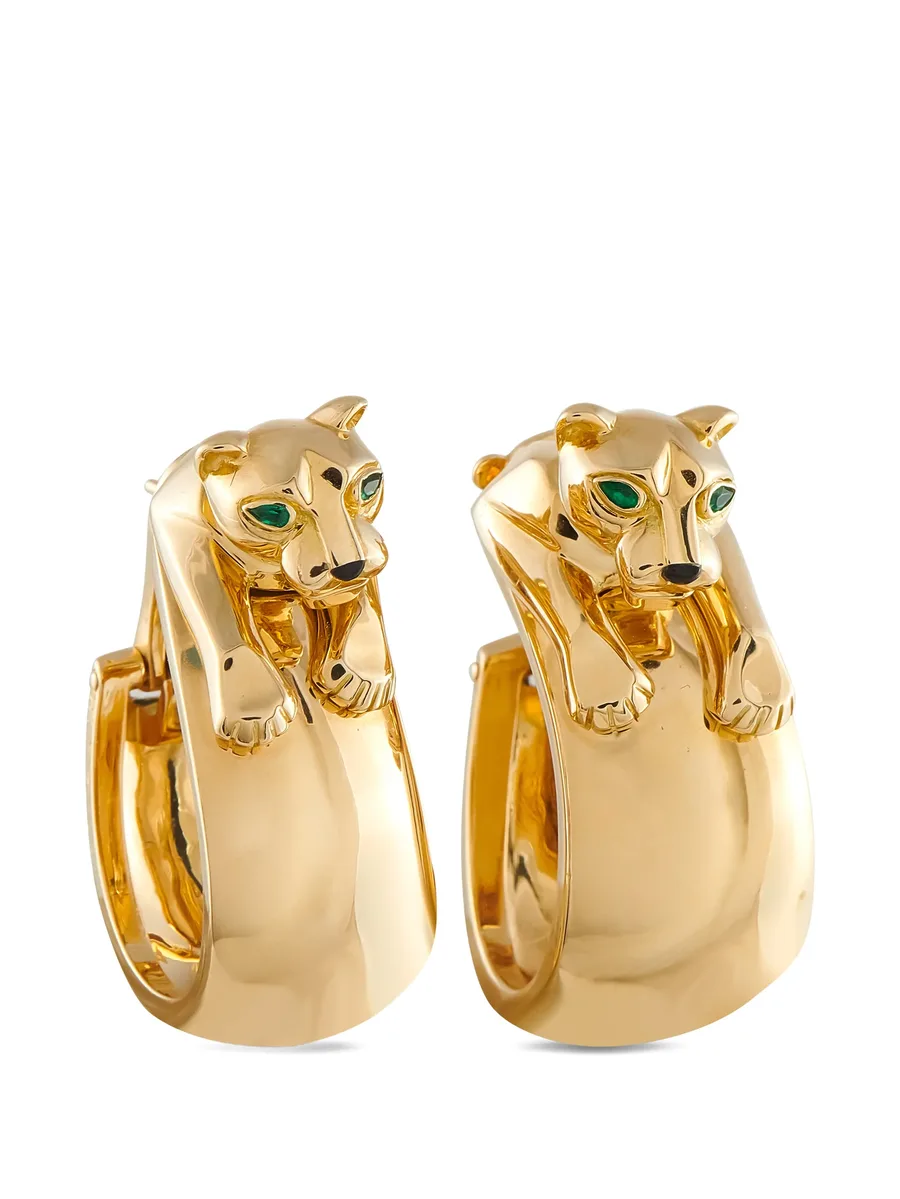 серьги Panthère с ониксом и изумрудом 6