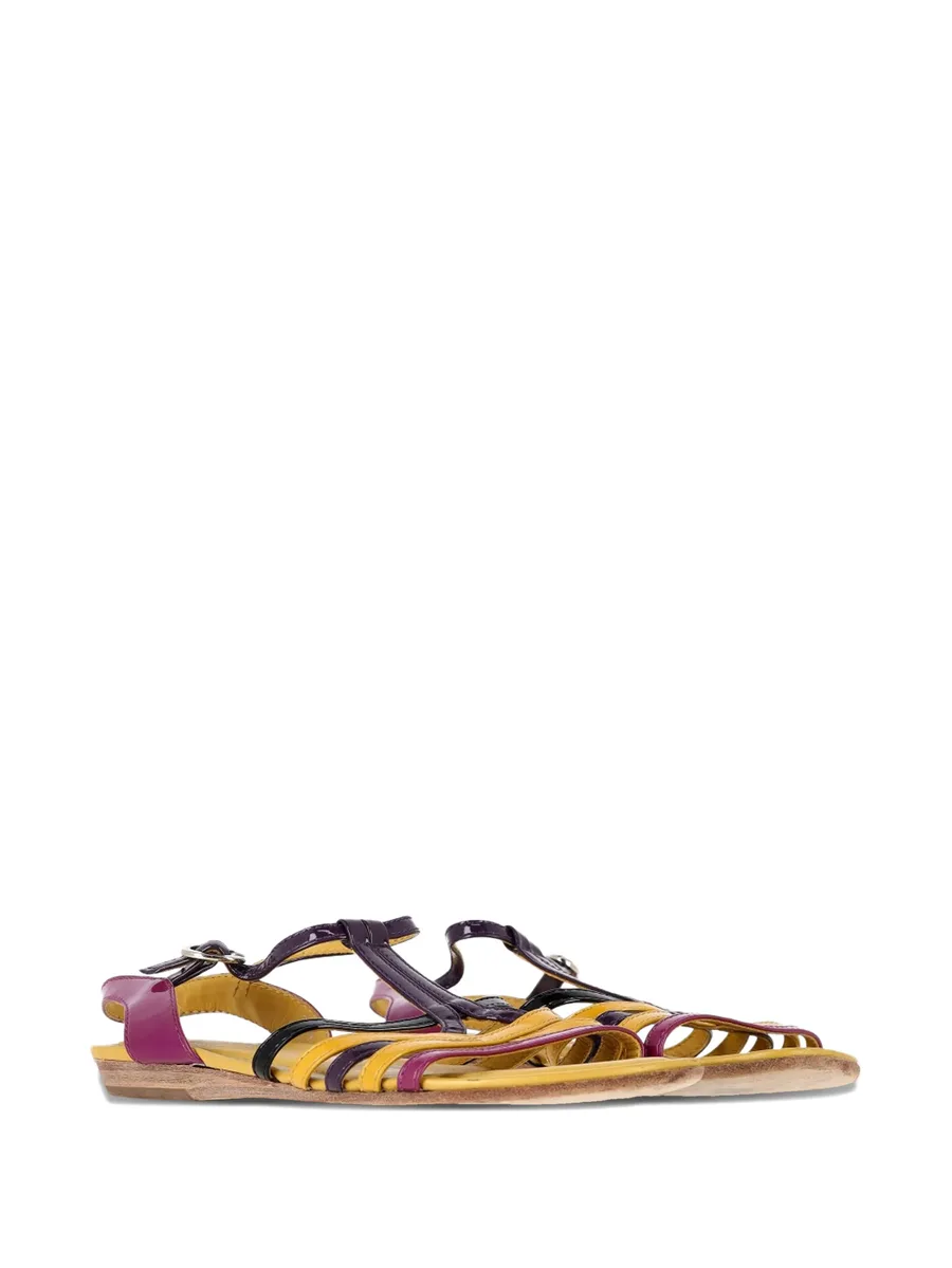 strappy patent-leather flat sandals 4