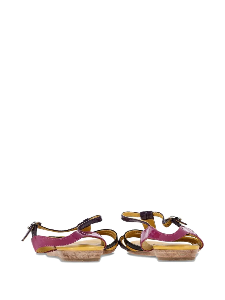 strappy patent-leather flat sandals 6