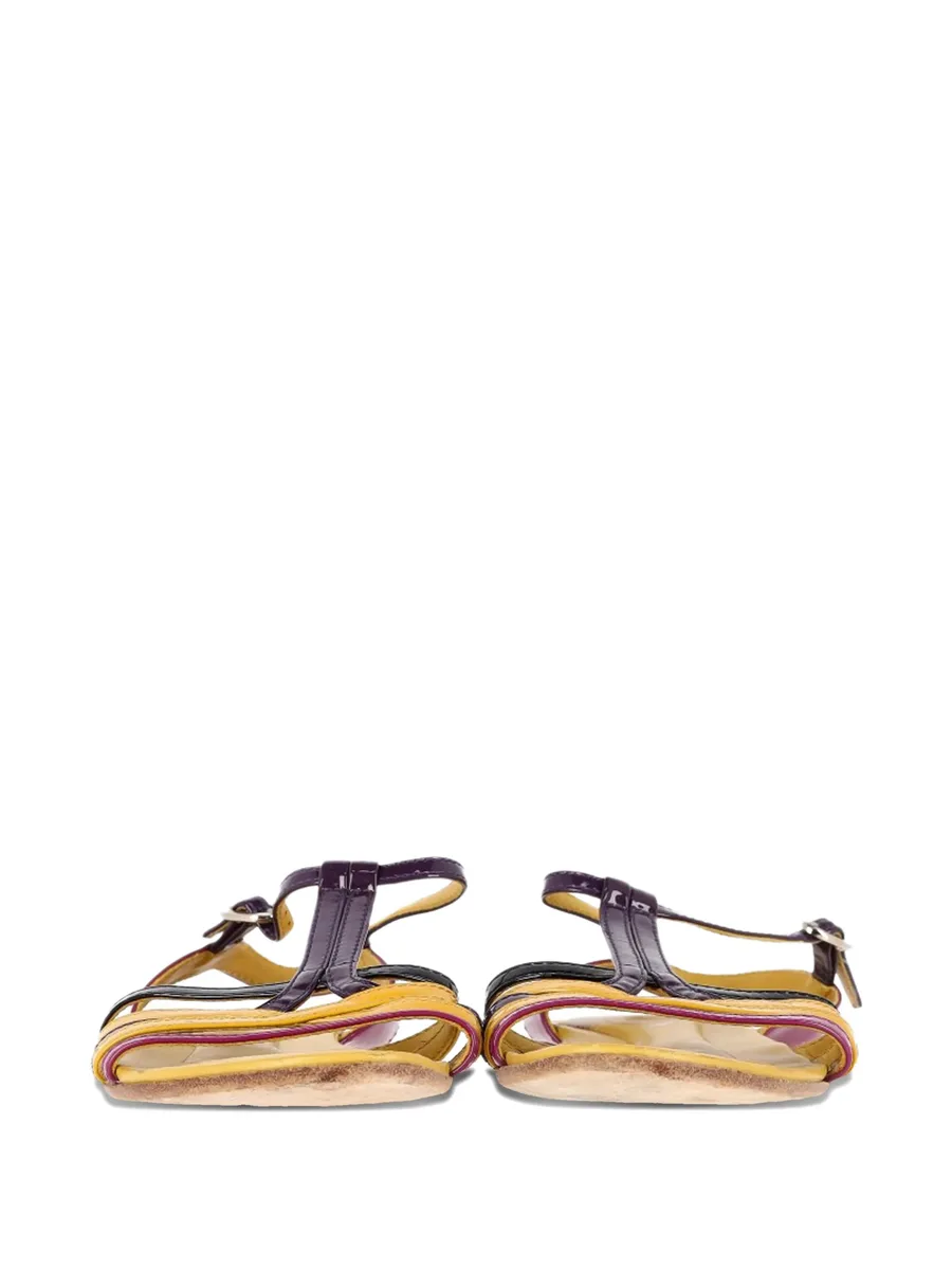 strappy patent-leather flat sandals 12