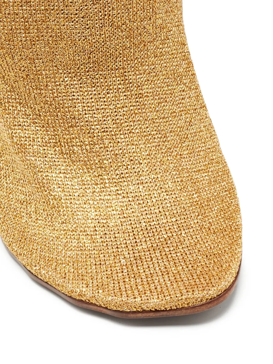 metallic knit-sock boots 9