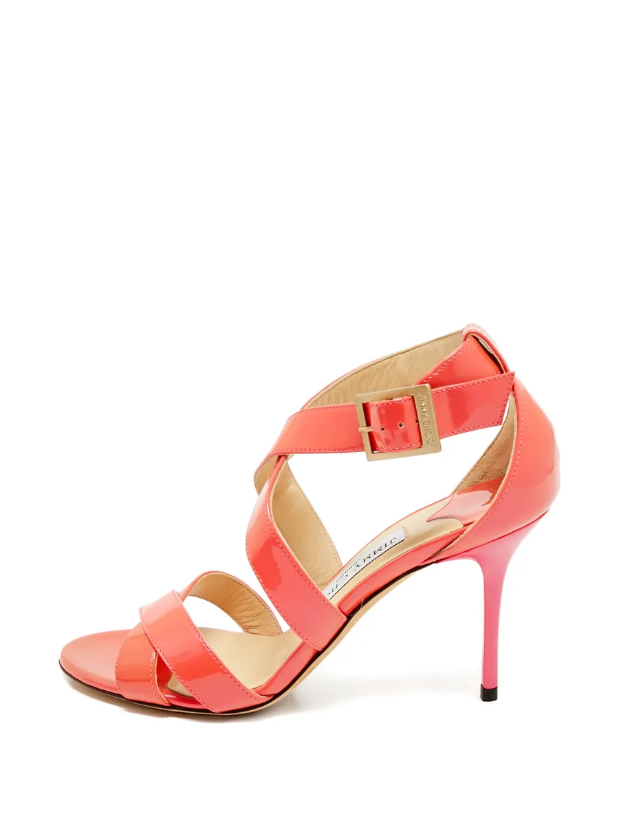 Lottie patent-leather heeled sandals 1
