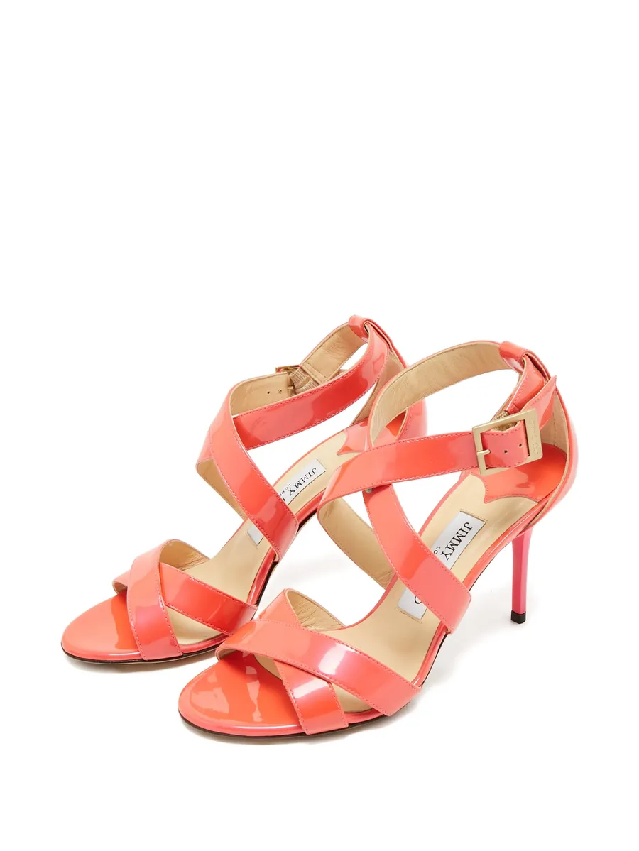 Lottie patent-leather heeled sandals 4