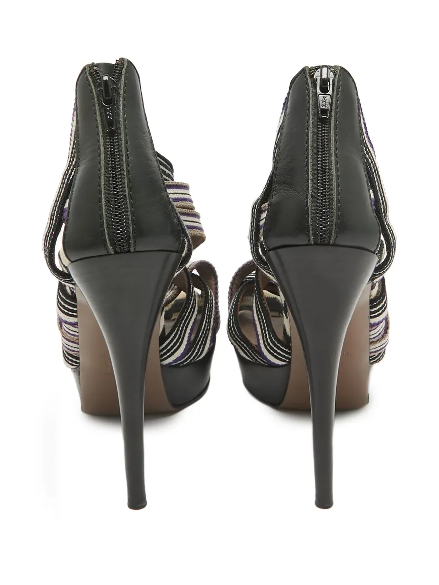 150mm striped platform sandals 5