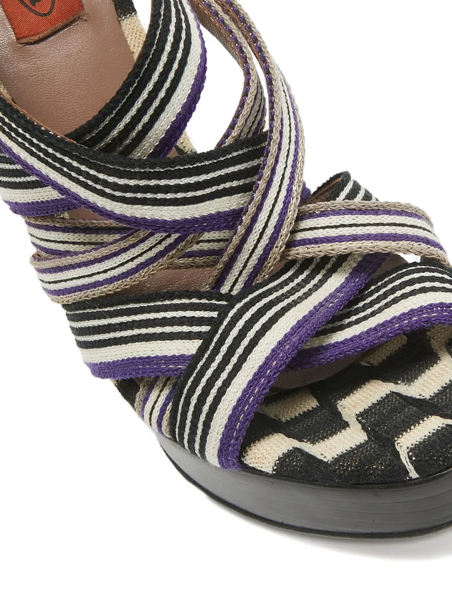 150mm striped platform sandals 9