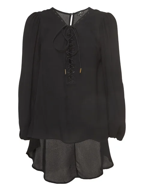 lace-up blouse