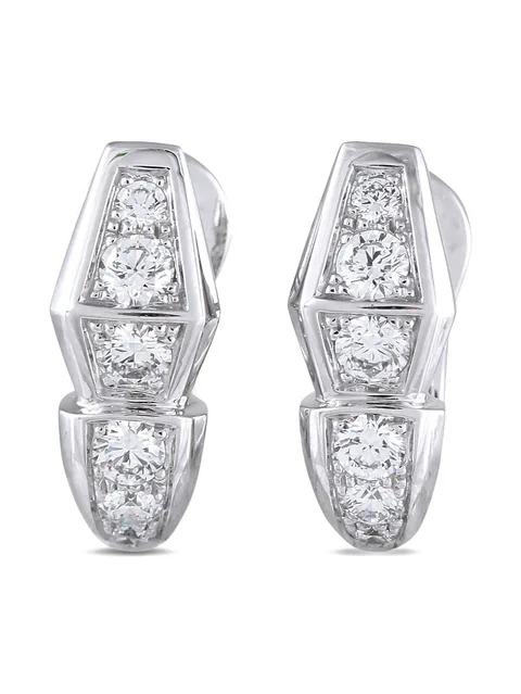 18K white gold Serpenti diamond earrings