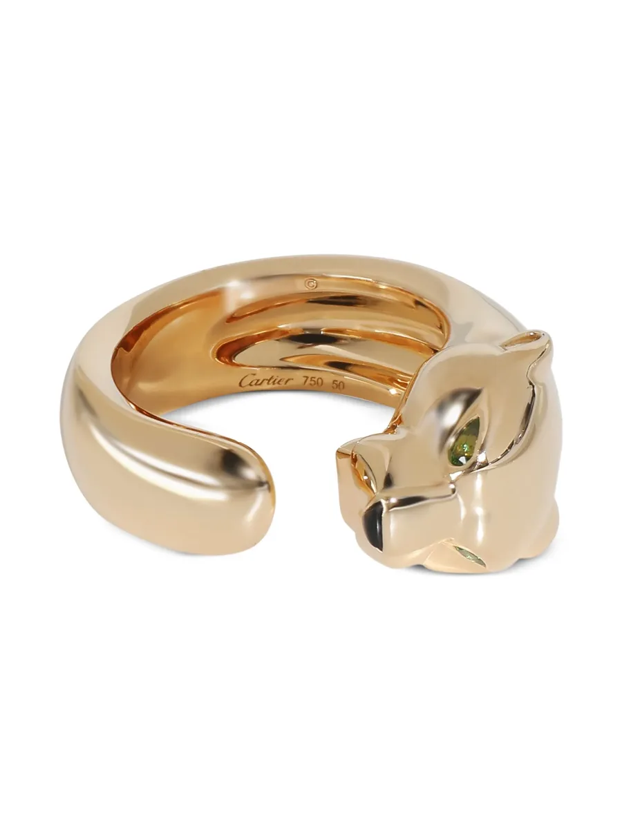 золотое кольцо Panthère de Cartier с цаворитом 2