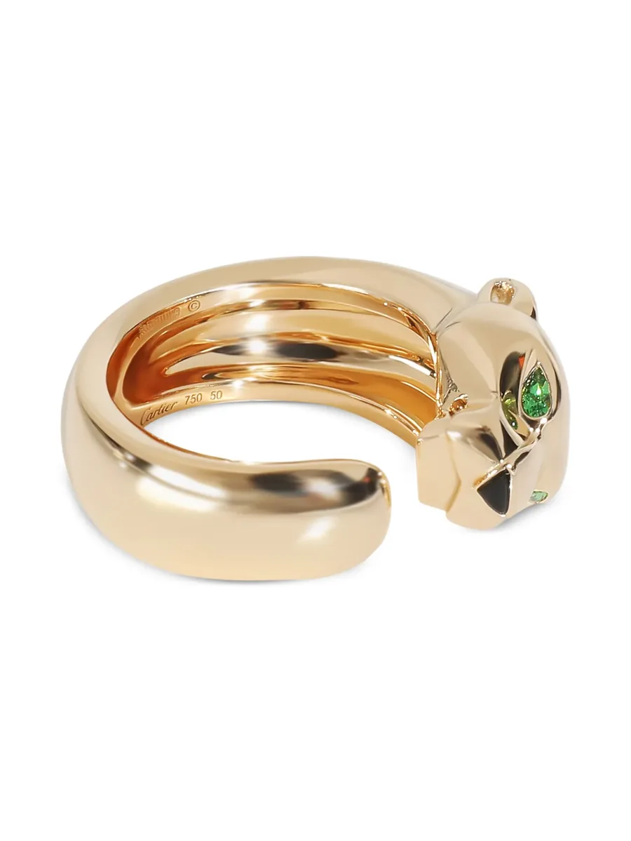 золотое кольцо Panthère de Cartier с цаворитом 4