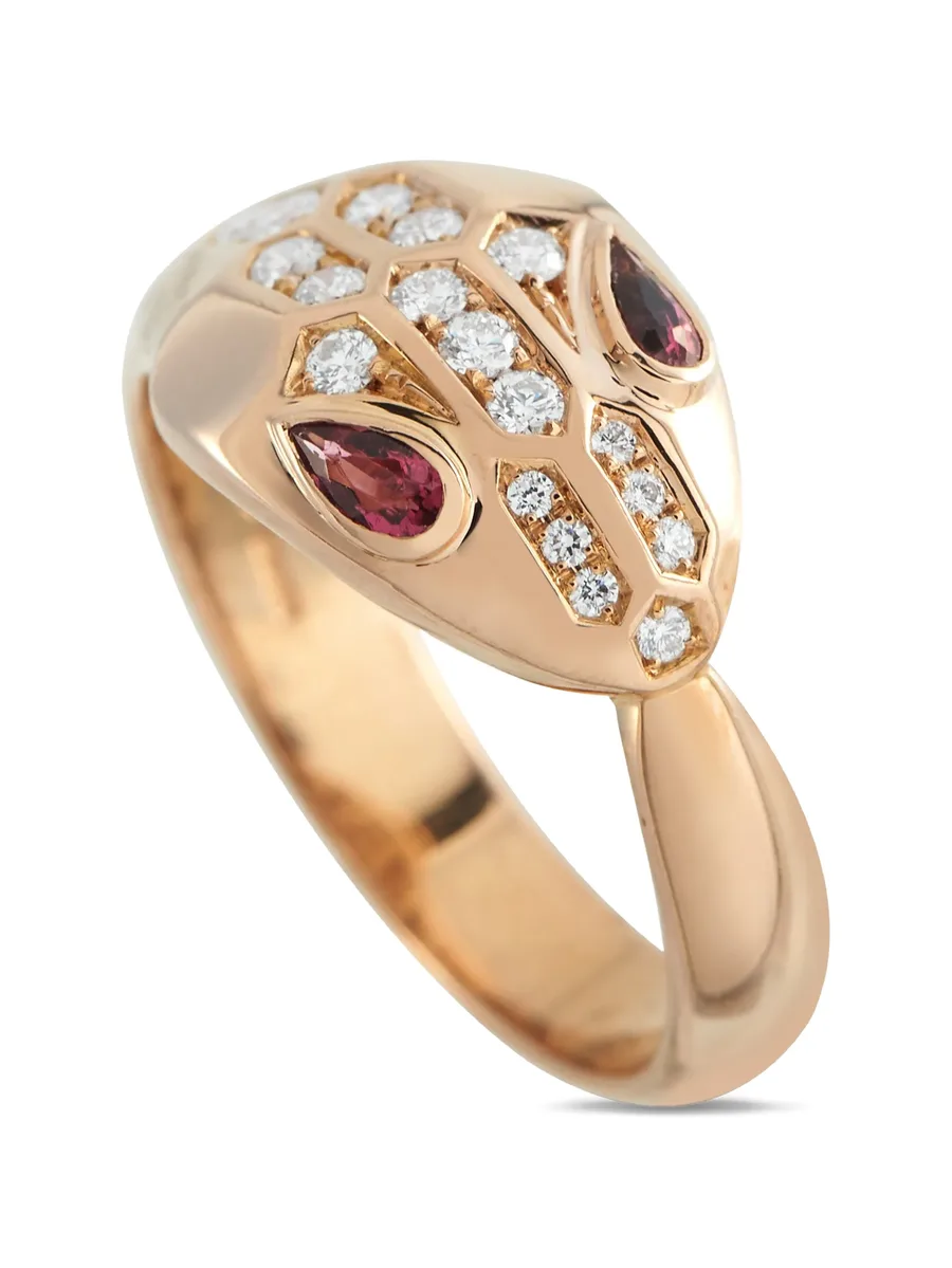 Serpenti Seduttori diamond and tourmaline ring 4