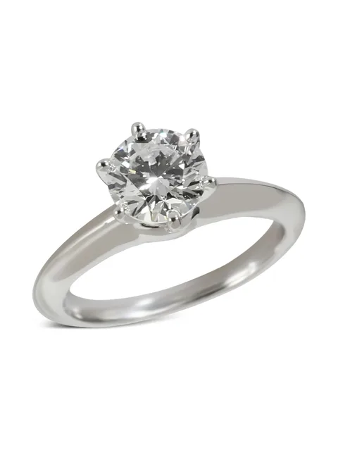 pre-owned platinum Solitaire diamond engagement ring