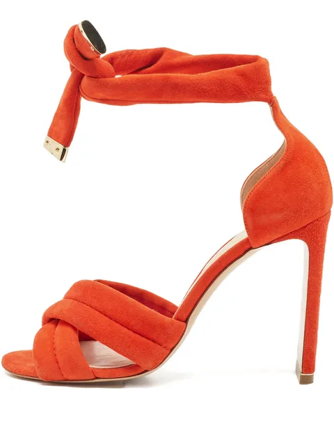 100MM knotted suede sandals