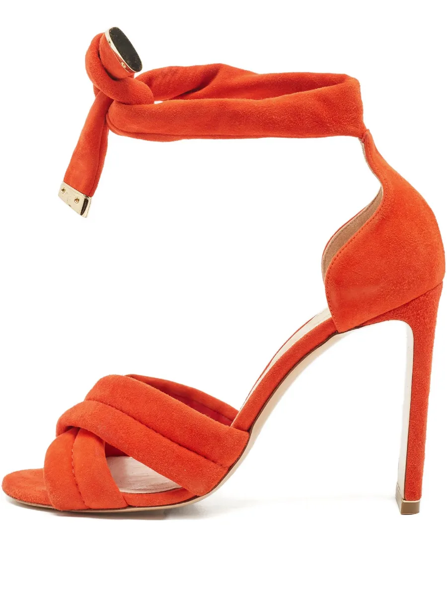 100MM knotted suede sandals 2
