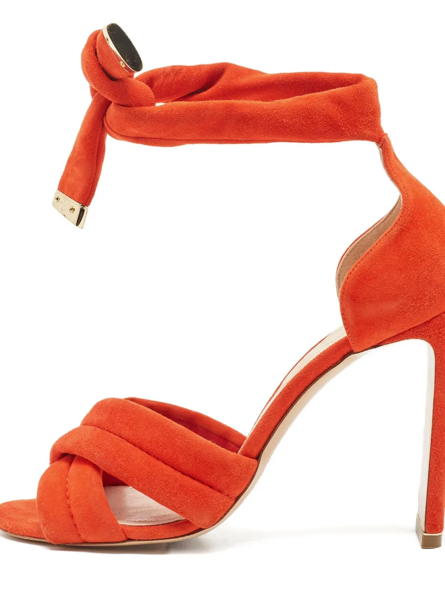 100MM knotted suede sandals 4