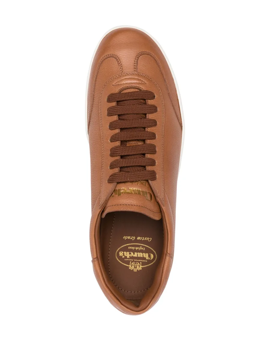 logo-debossed leather sneakers 7