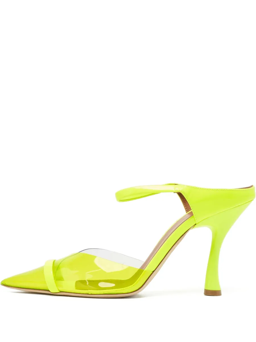 pre-owned 100mm transparent-panel pointed mules 2
