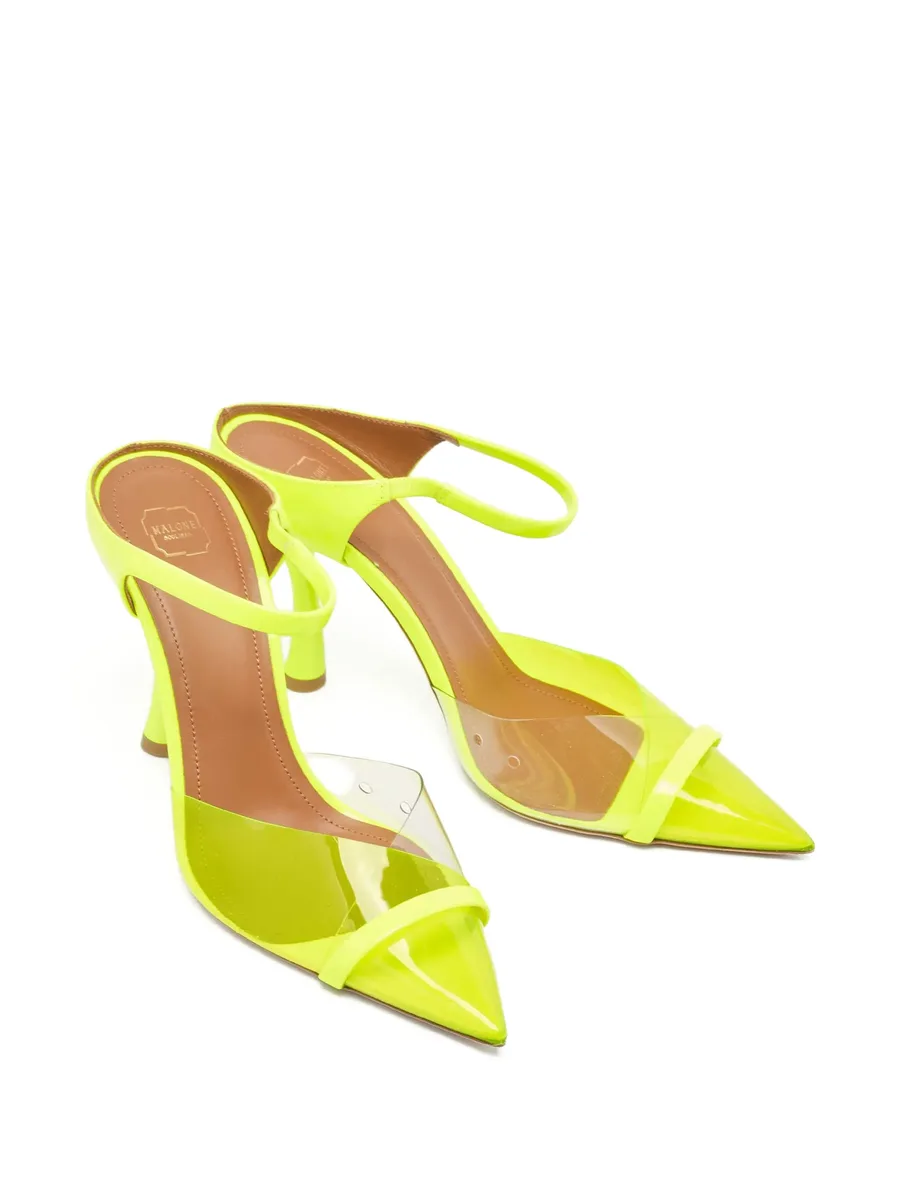pre-owned 100mm transparent-panel pointed mules 8