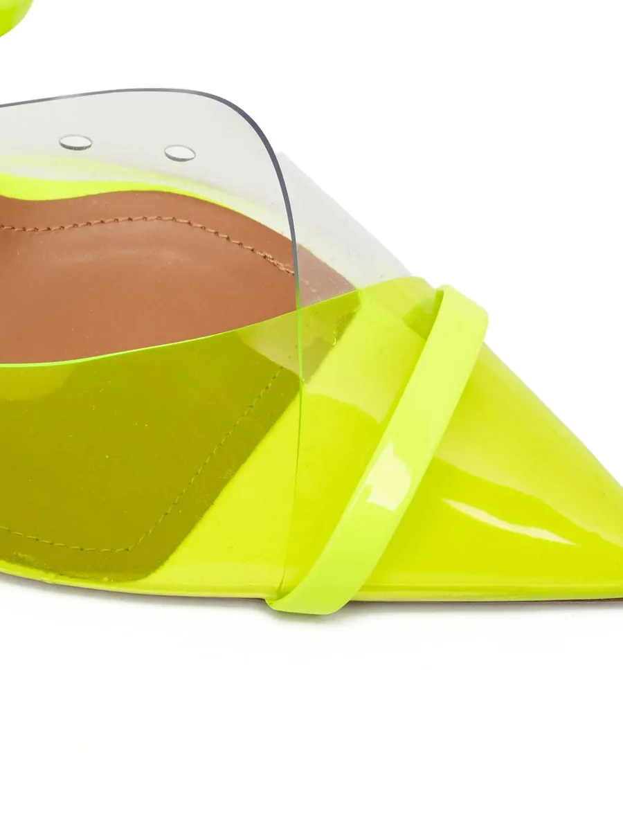 pre-owned 100mm transparent-panel pointed mules 10