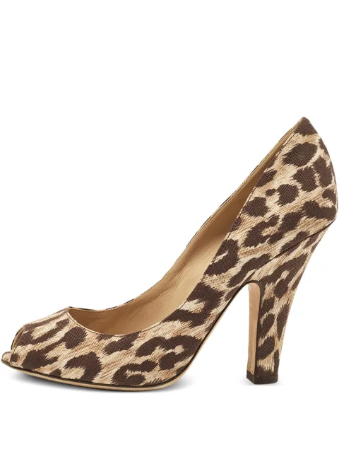 peep-toe leopard-print sandals