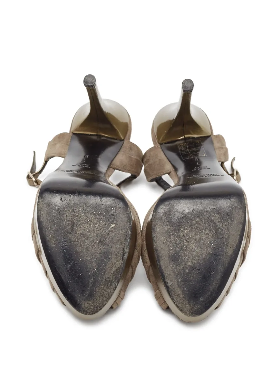 pre-owned pleated sandals 9