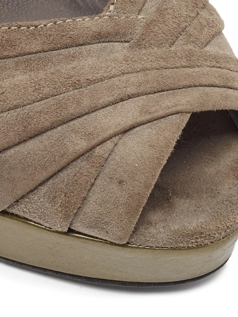pre-owned pleated sandals 12