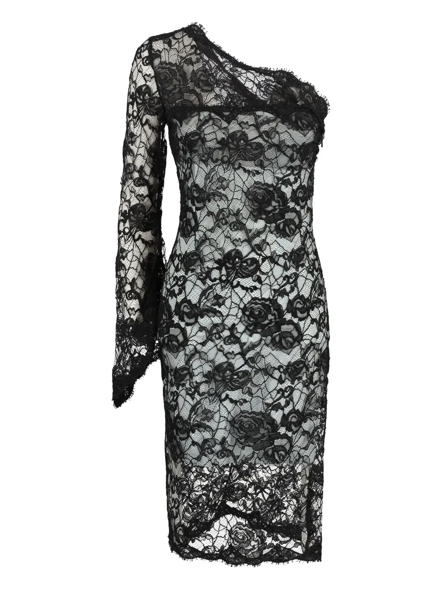 платье миди с кружевом 2