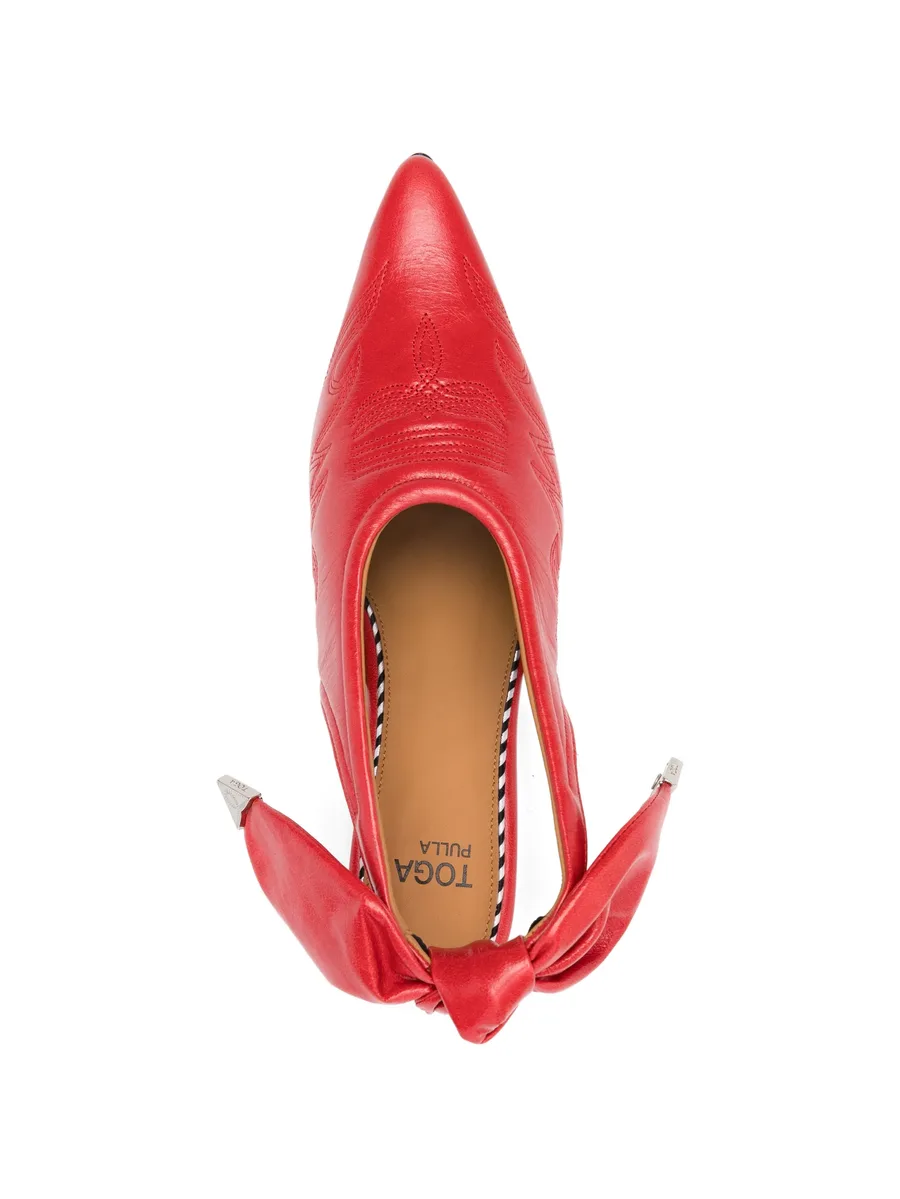 bow-embellished leather pumps 8