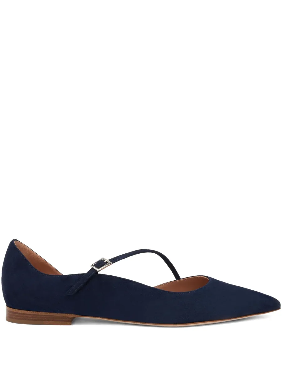 Bettina buckle-strap suede flats 2