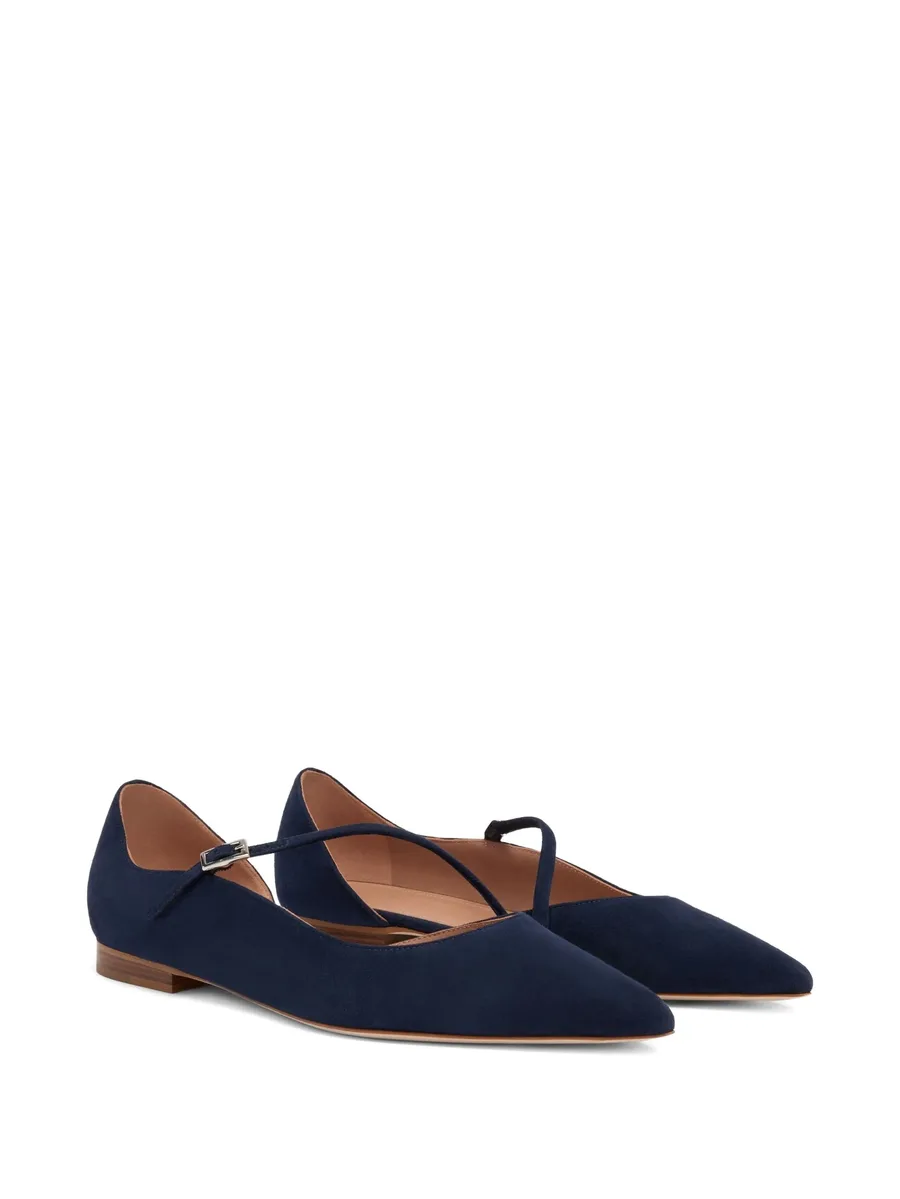 Bettina buckle-strap suede flats 4