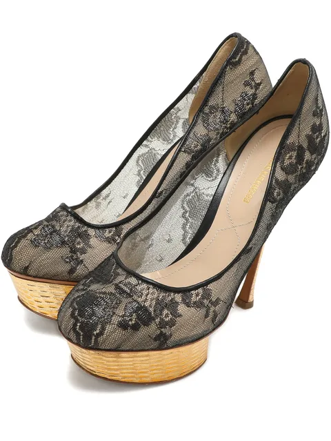 lace platform pumps