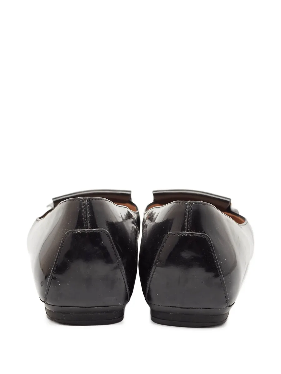 patent leather fringe-detail flats 7