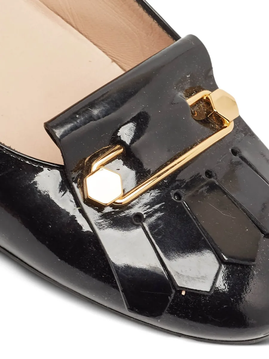 patent leather fringe-detail flats 12