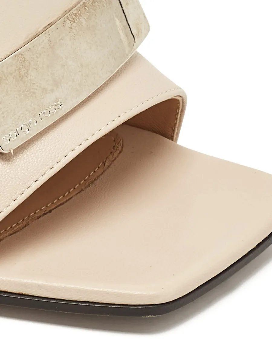 pre-owned 105mm leather sandals 12