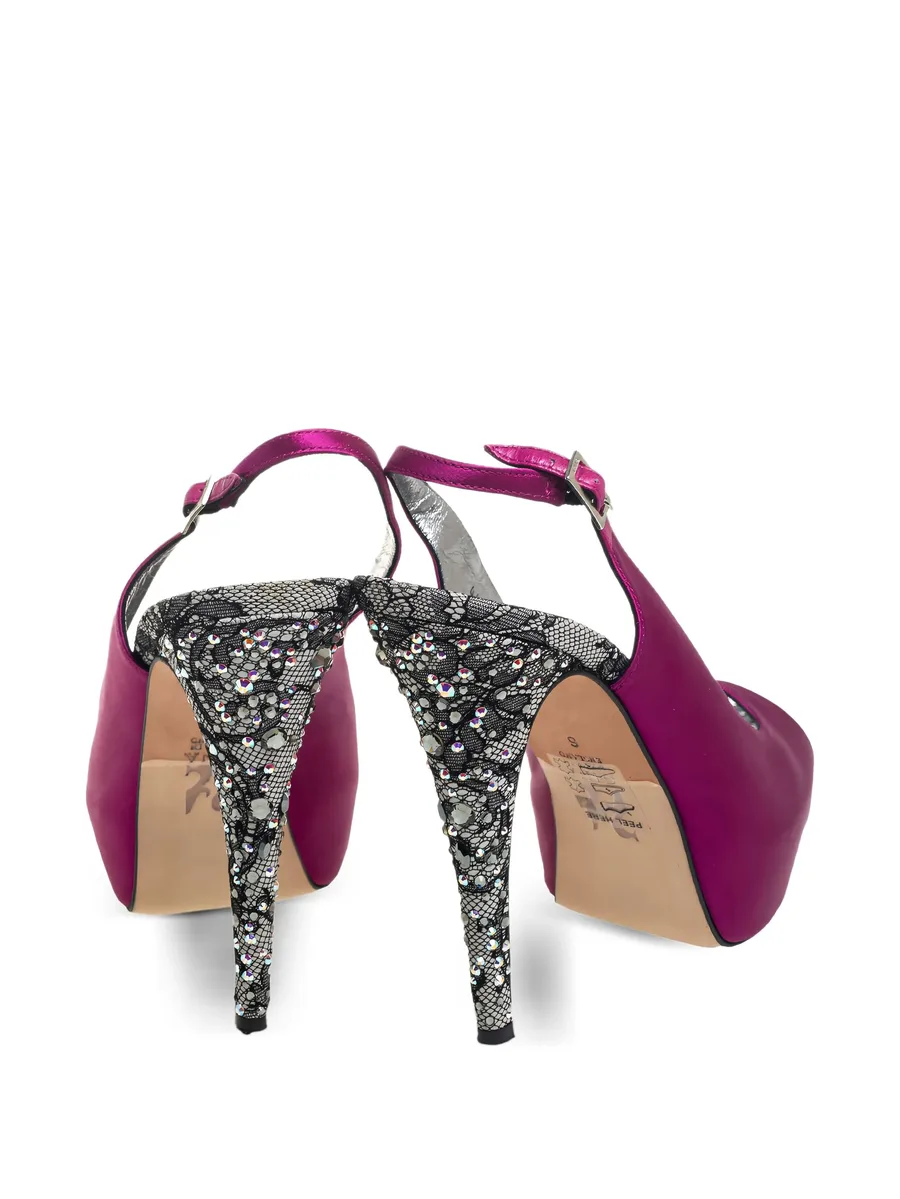 pre-owned satin slingback sandals 7